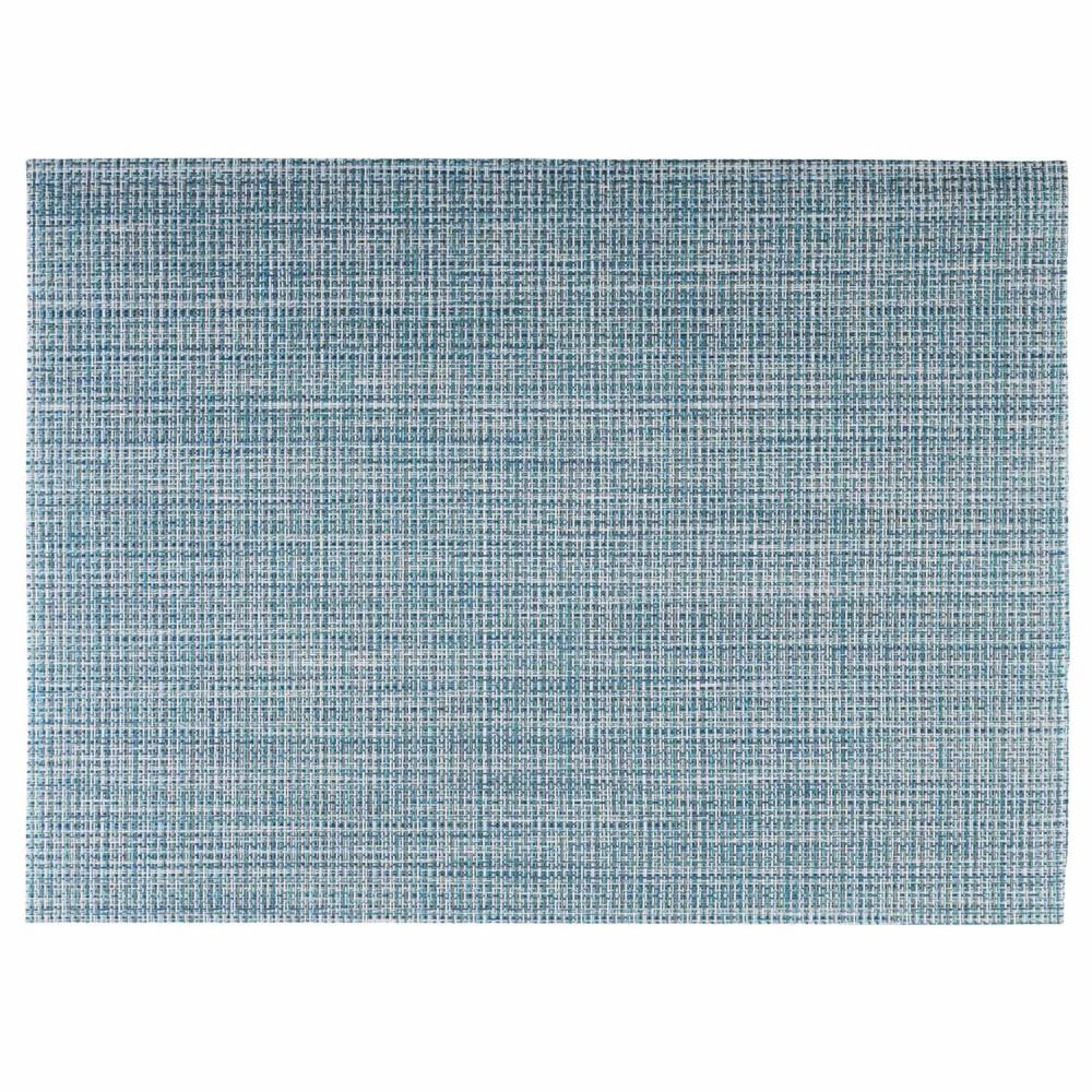 Blaue gewebte Tischmatte, rechteckig.