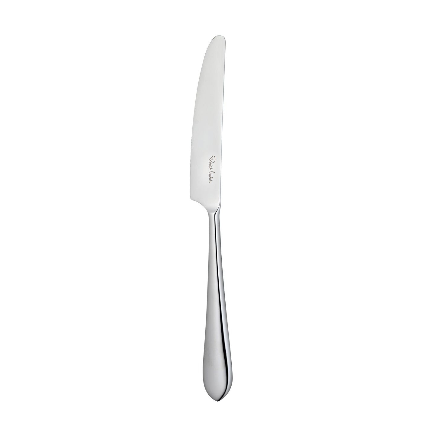 Silbernes Messer auf weißem Hintergrund.