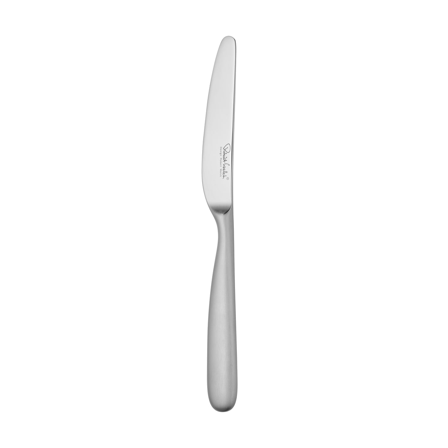 Silbernes Messer auf weißem Hintergrund.