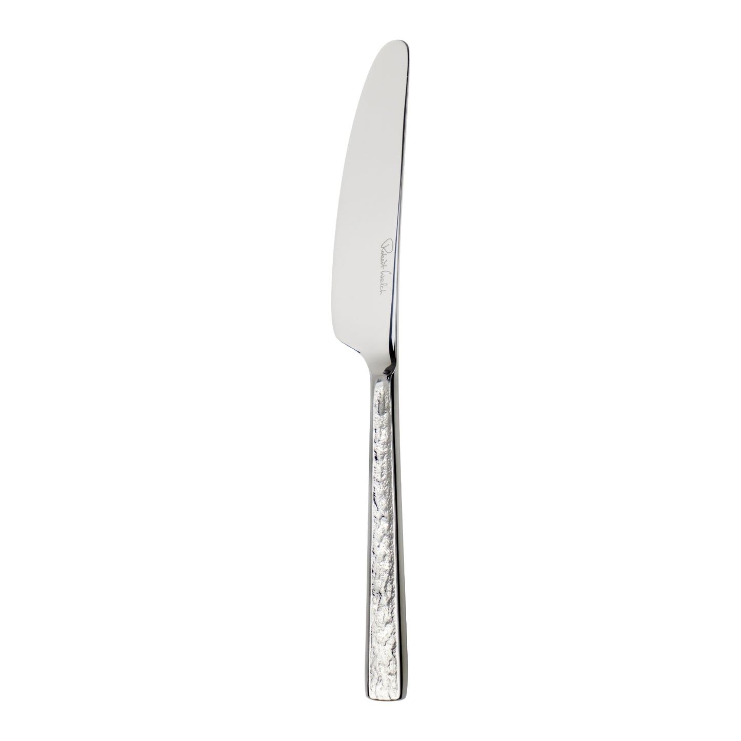Silbernes Messer mit gehämmertem Griff.