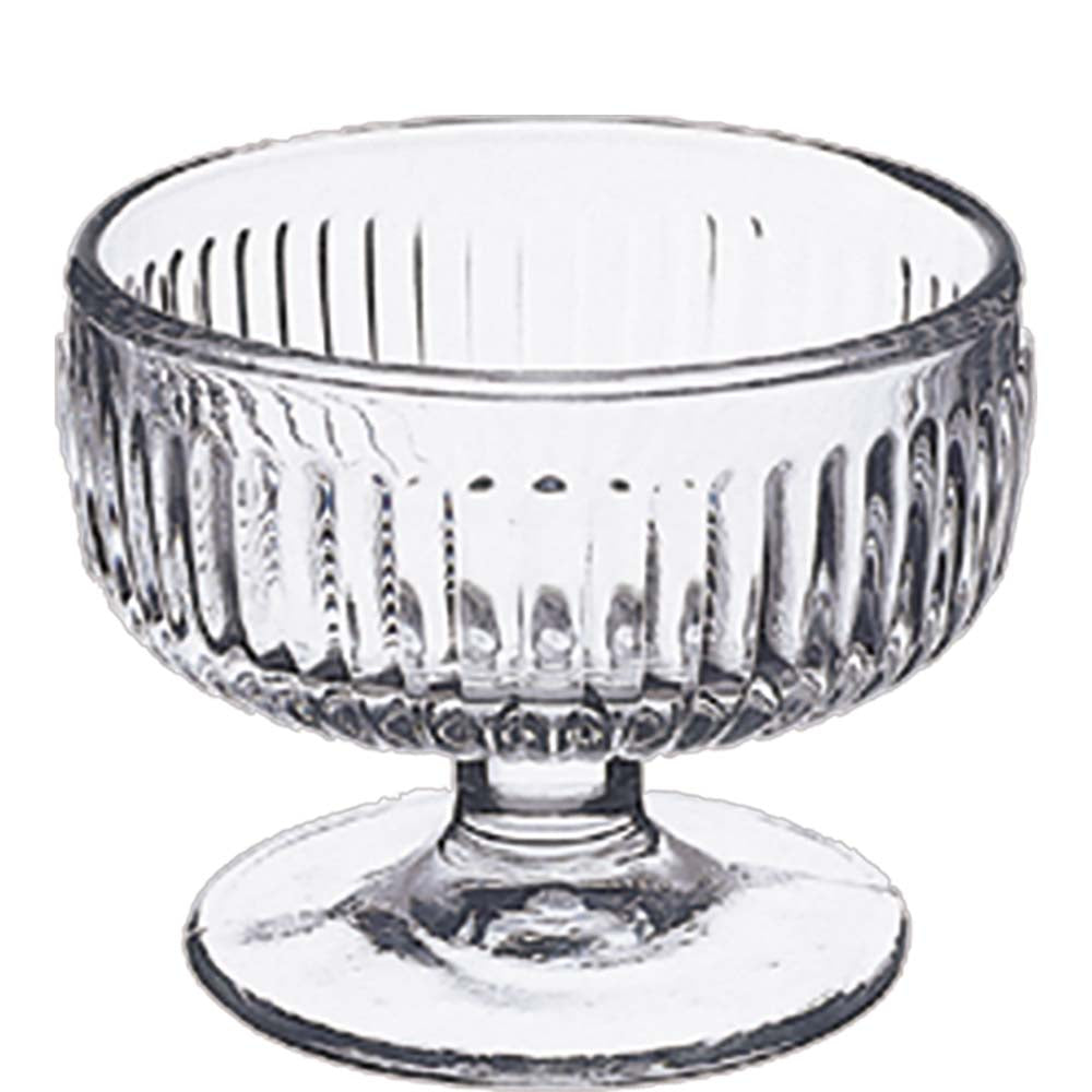 Glas Dessertschale auf Fuß.