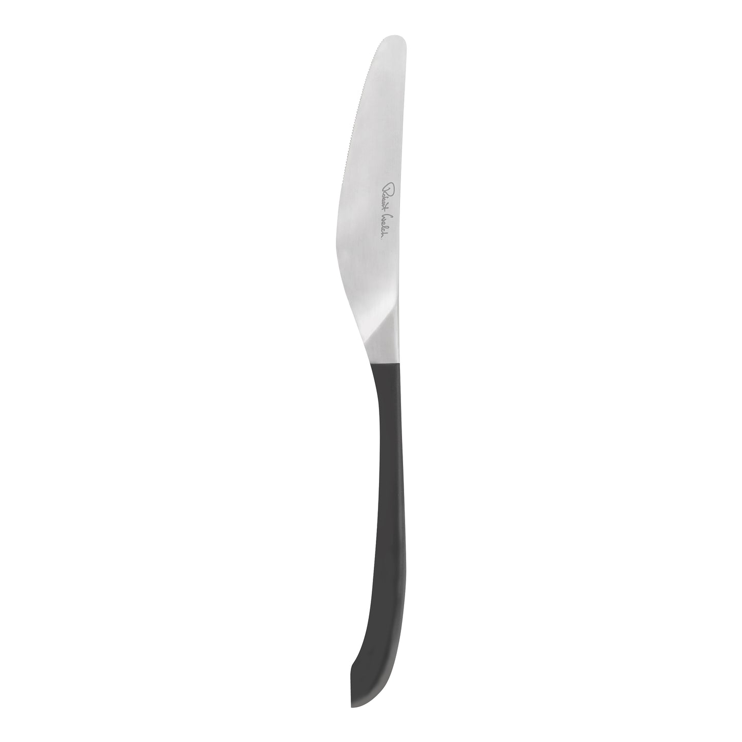 Schwarzes Messer mit gebogener Klinge.