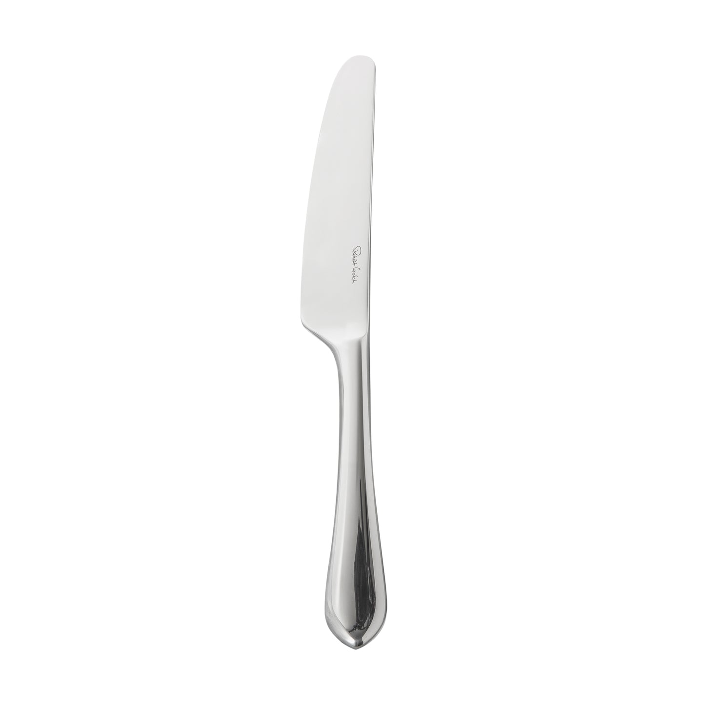 Silbernes Messer auf weißem Hintergrund.