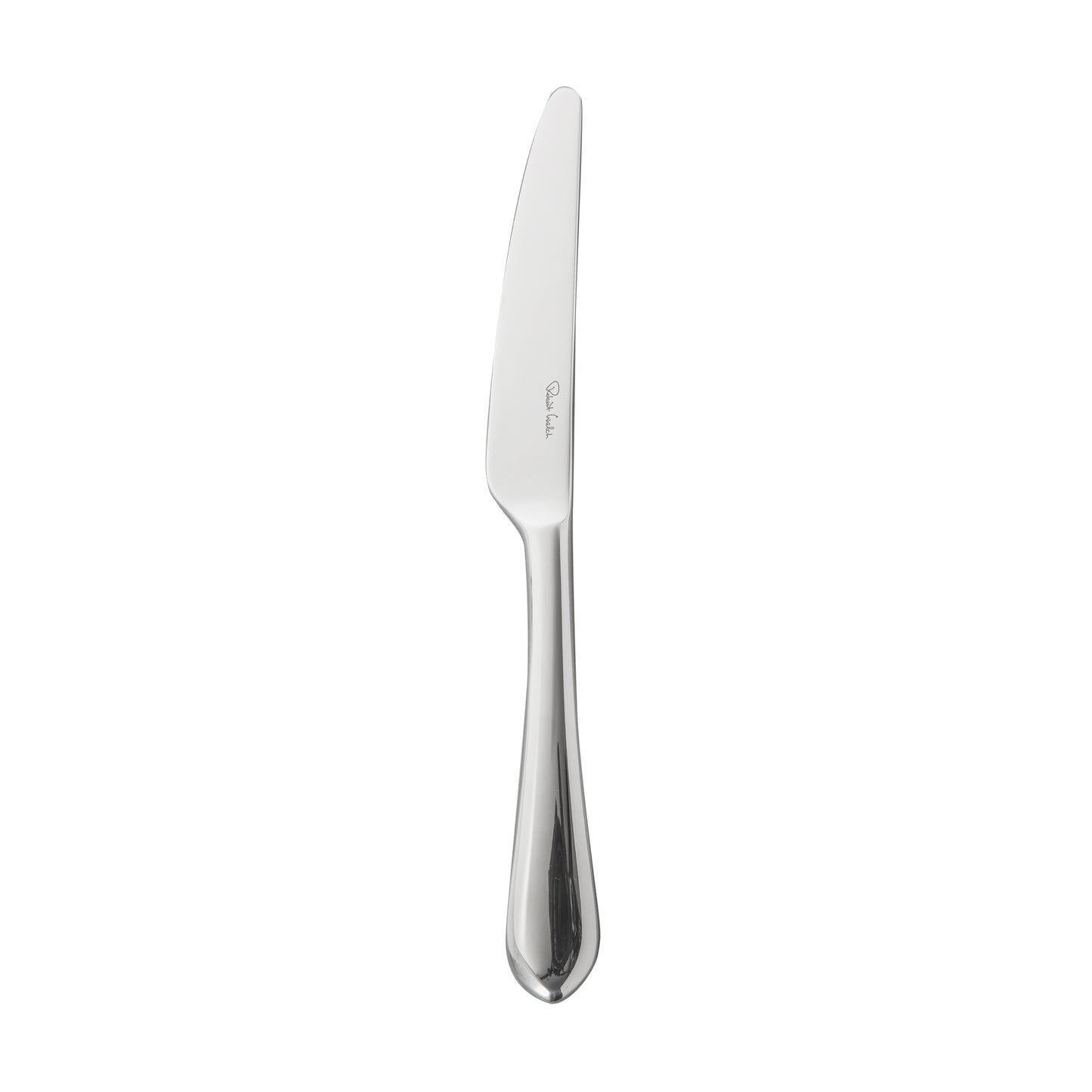 Silbernes Messer auf weißem Hintergrund.