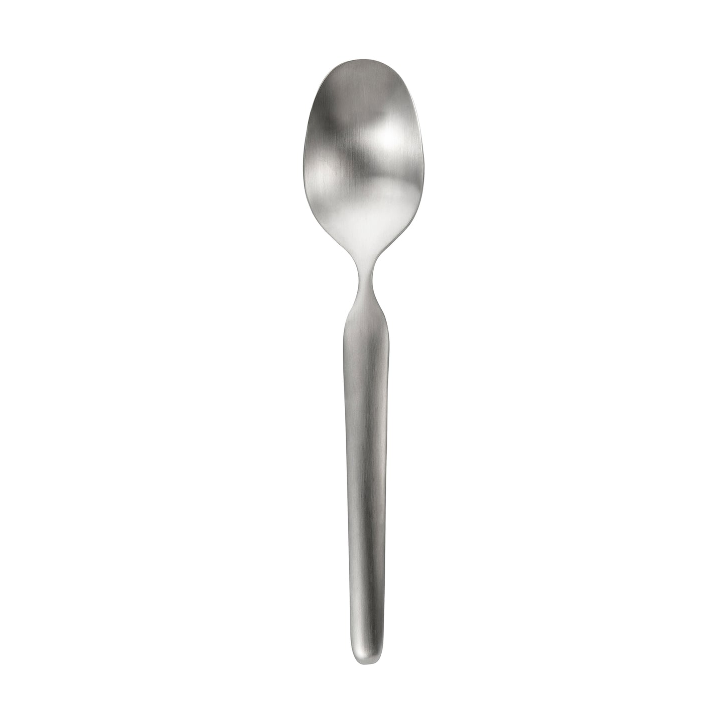 Metalllöffel auf weißem Hintergrund.