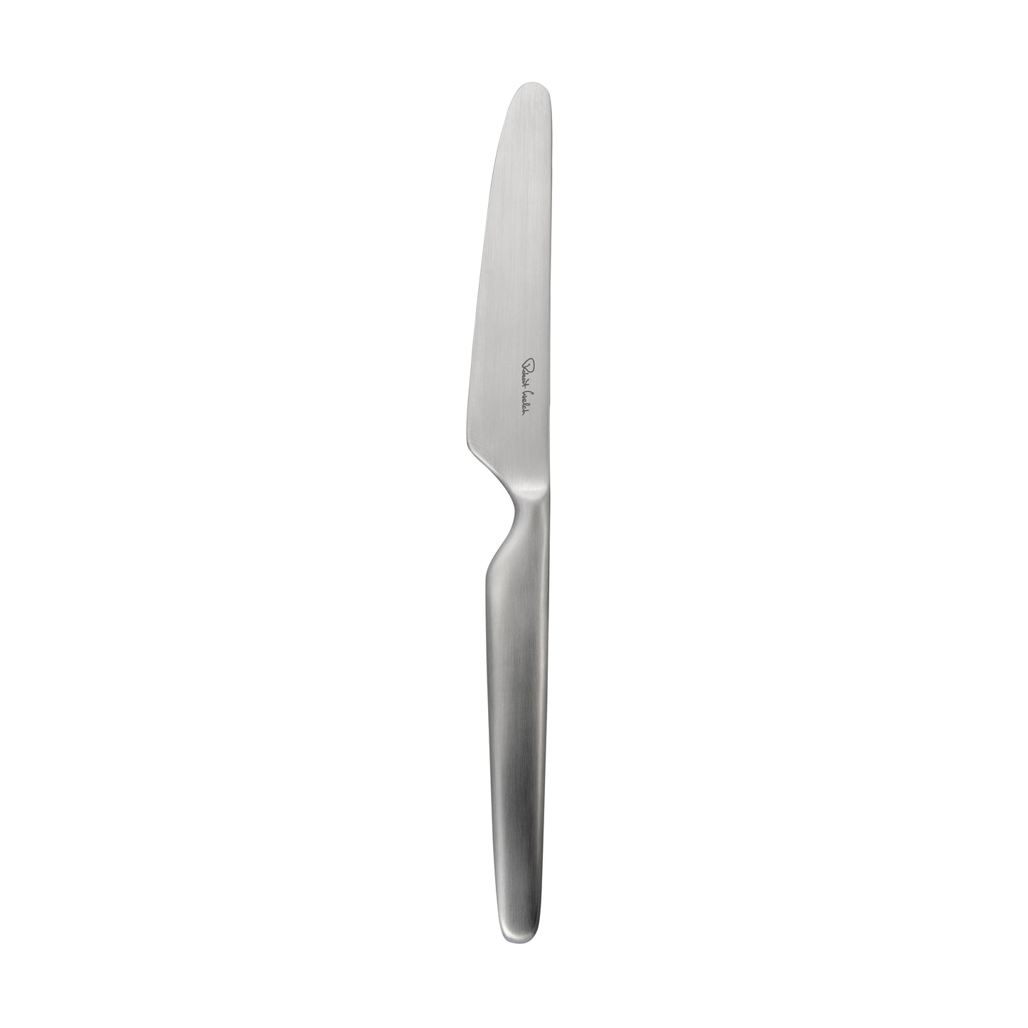Silbernes Messer auf weißem Hintergrund.