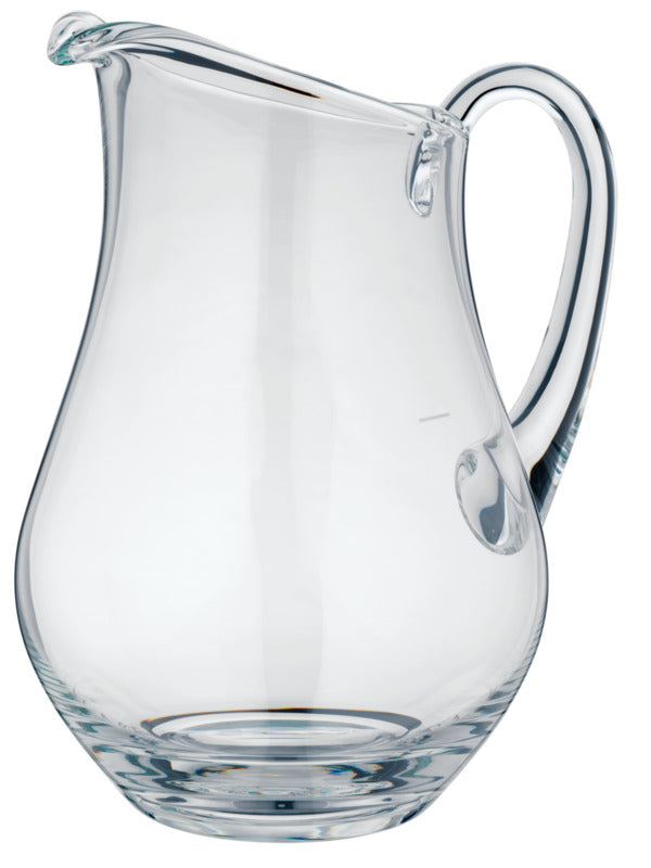 Glaskrug mit Henkel, leer.