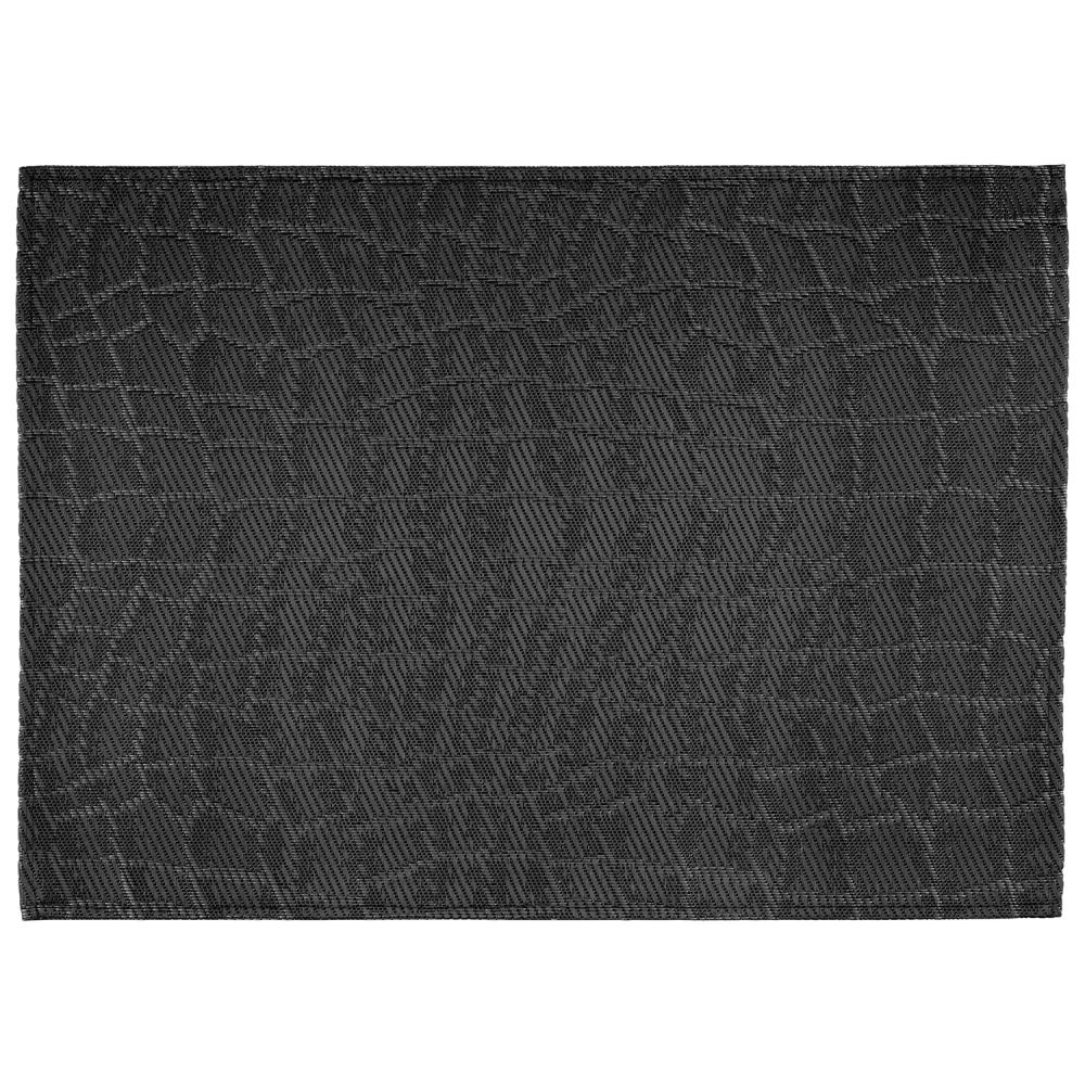 Schwarze Tischmatte mit Muster.