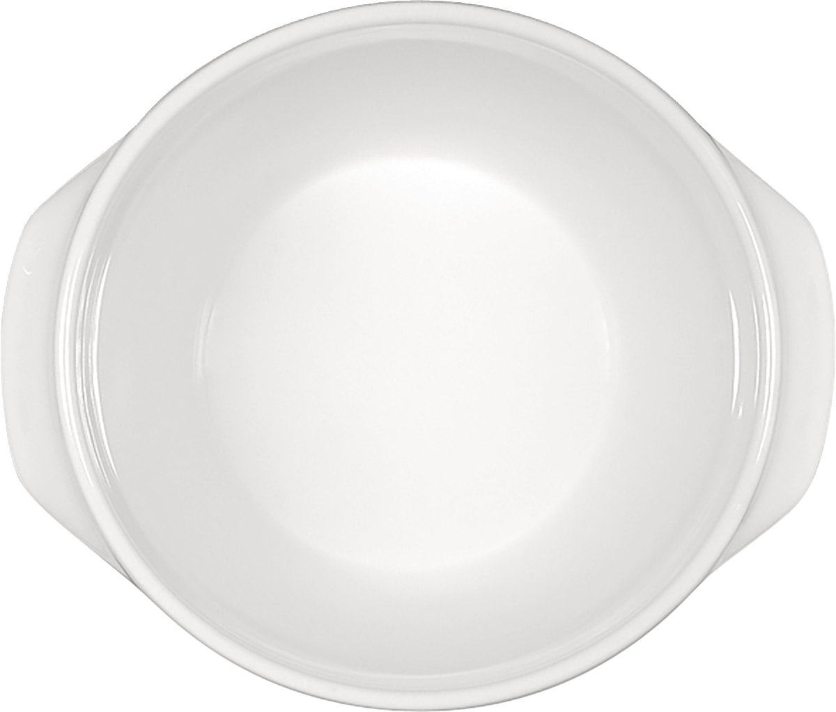 Weiße Porzellanschale, schlichtes Design.