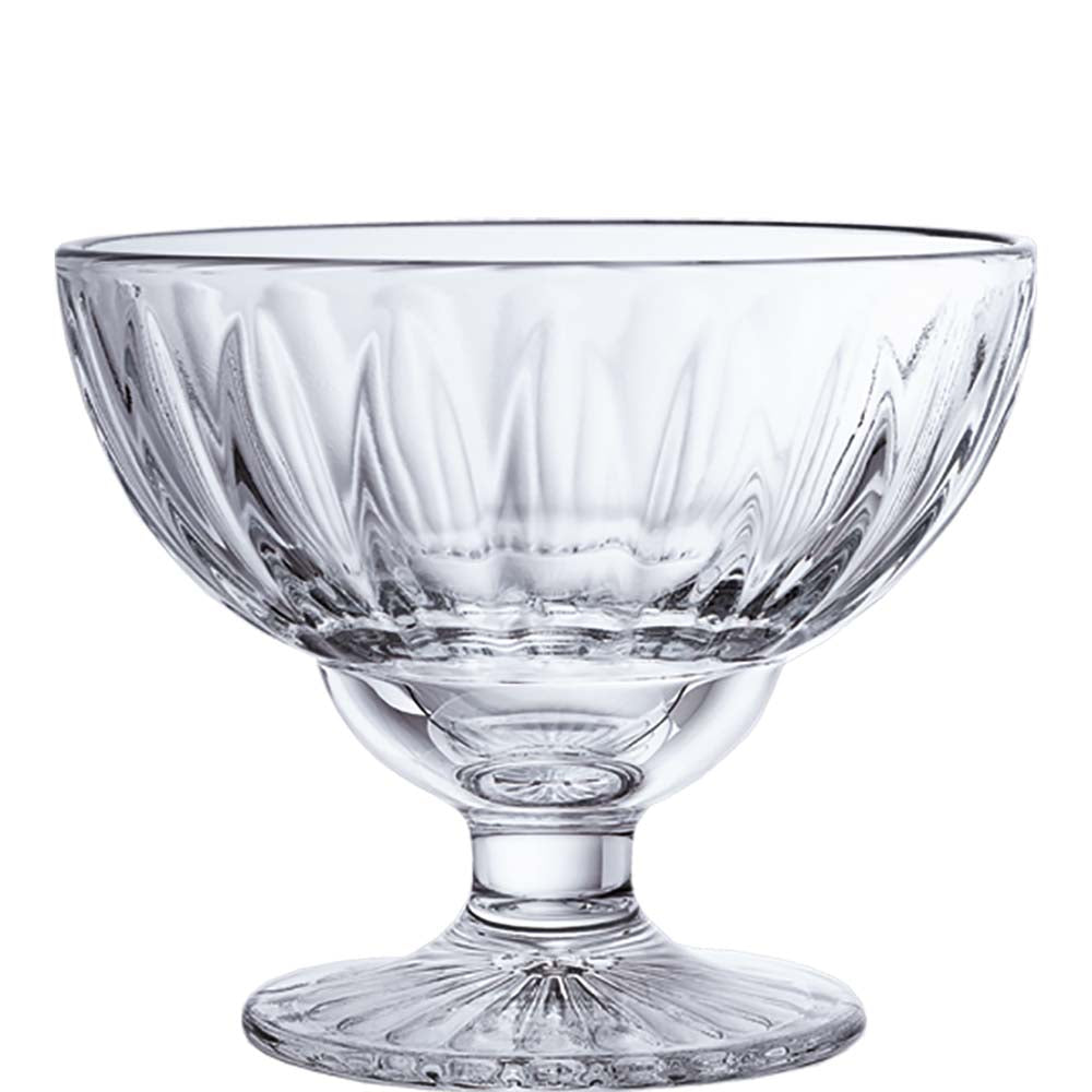 Glasschale auf Fuß, transparent.