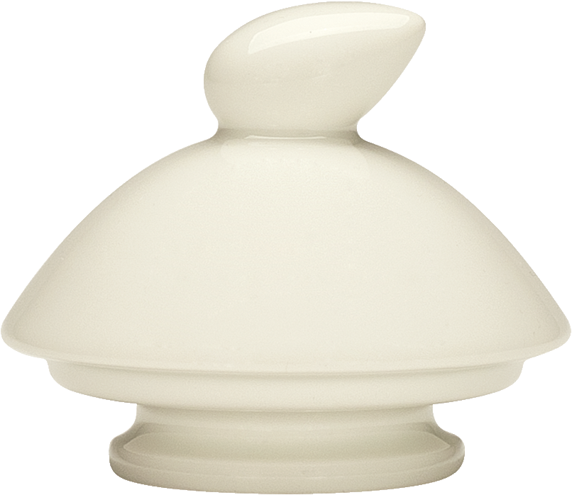 Weiße Porzellan-Glocke mit Griff.