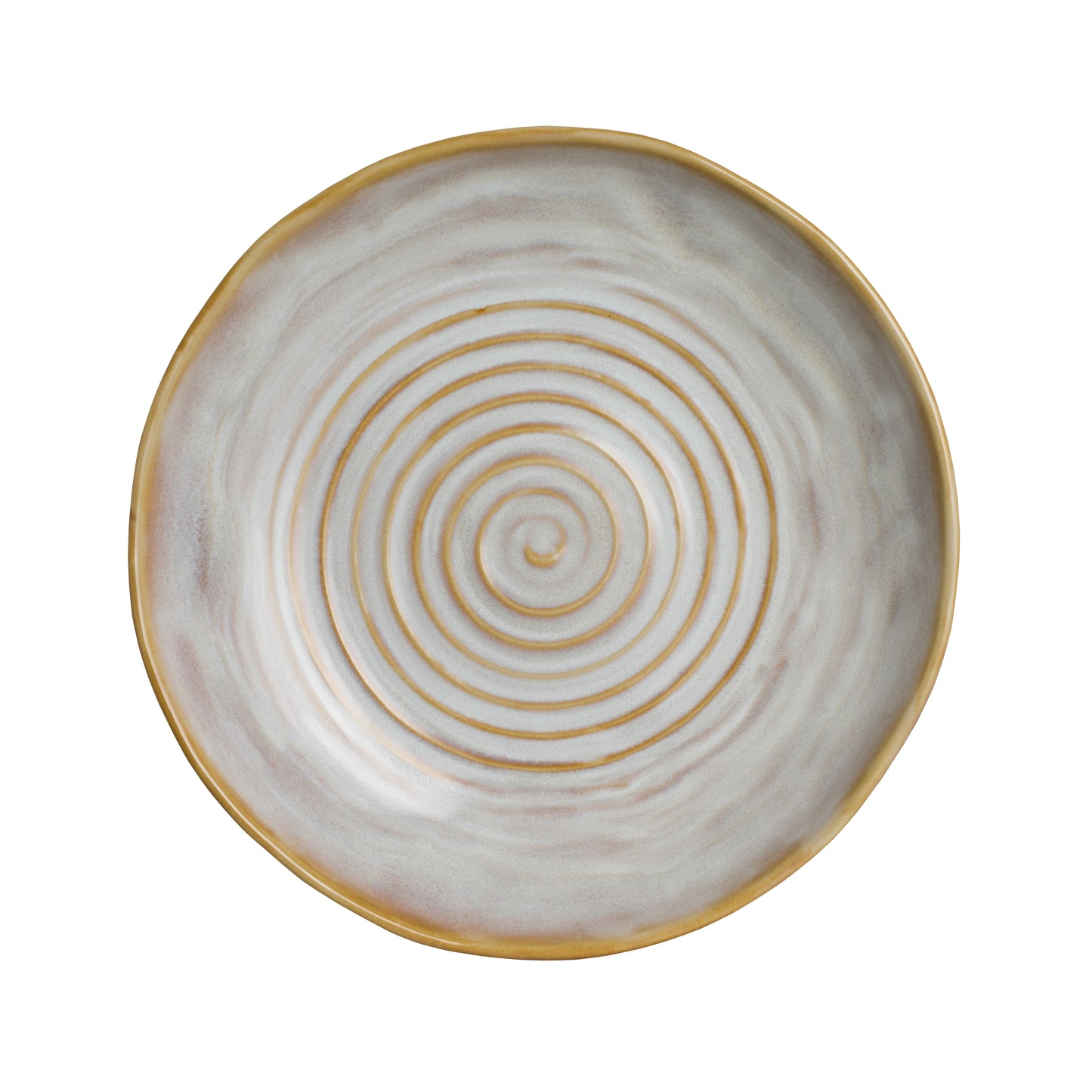 Keramikteller mit spiralförmigem Muster.