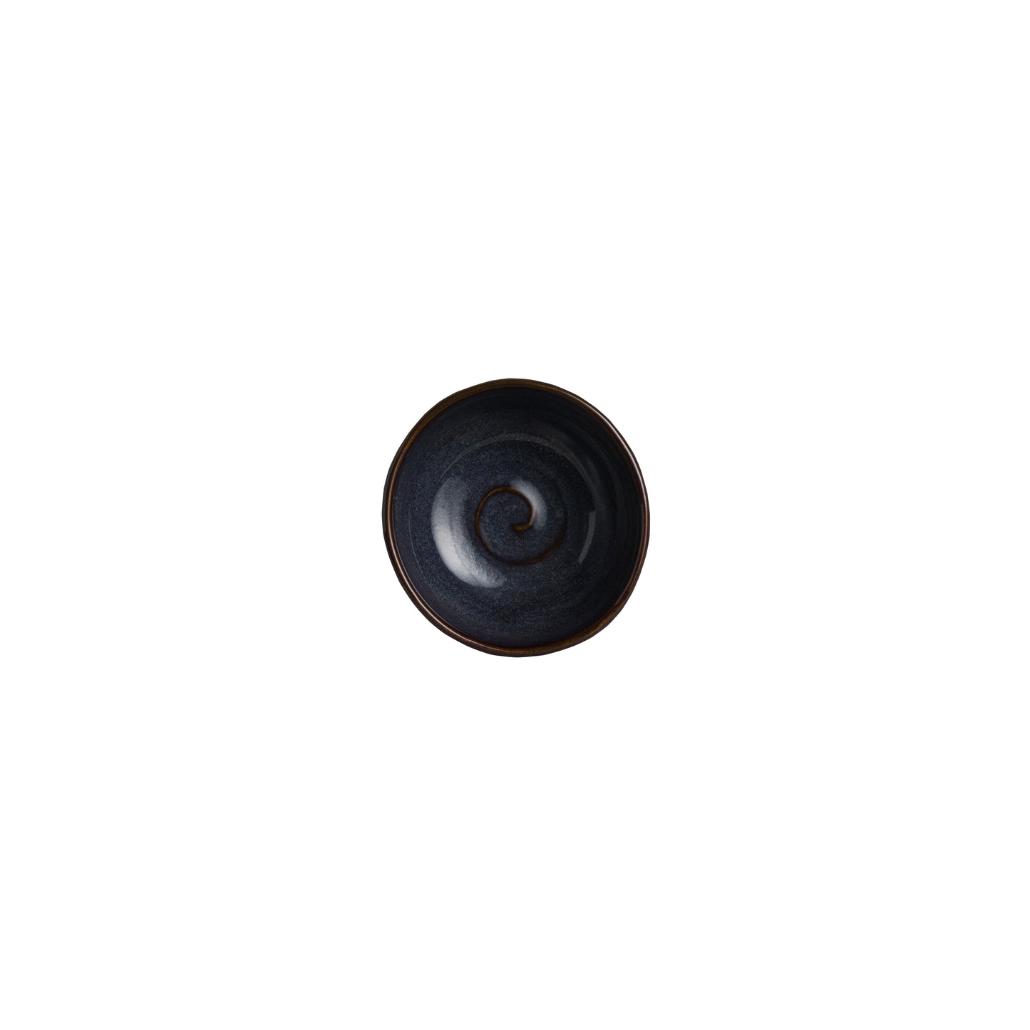 Leere, dunkle, spiralförmige Schale.