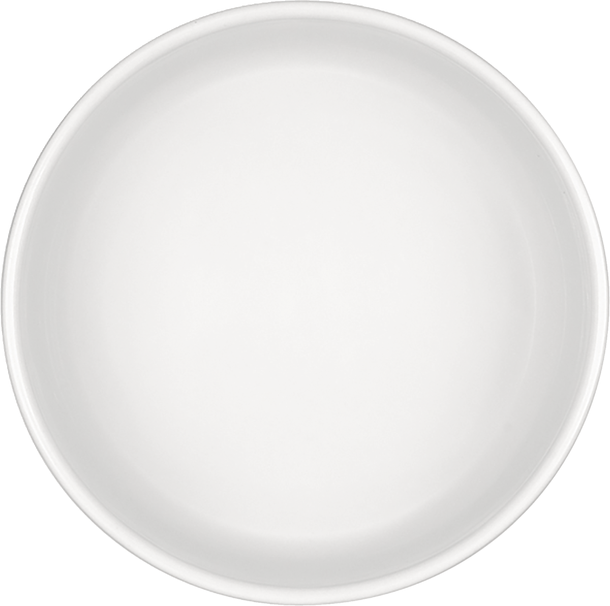 Weiße Schüssel, minimalistisch, seitlich.