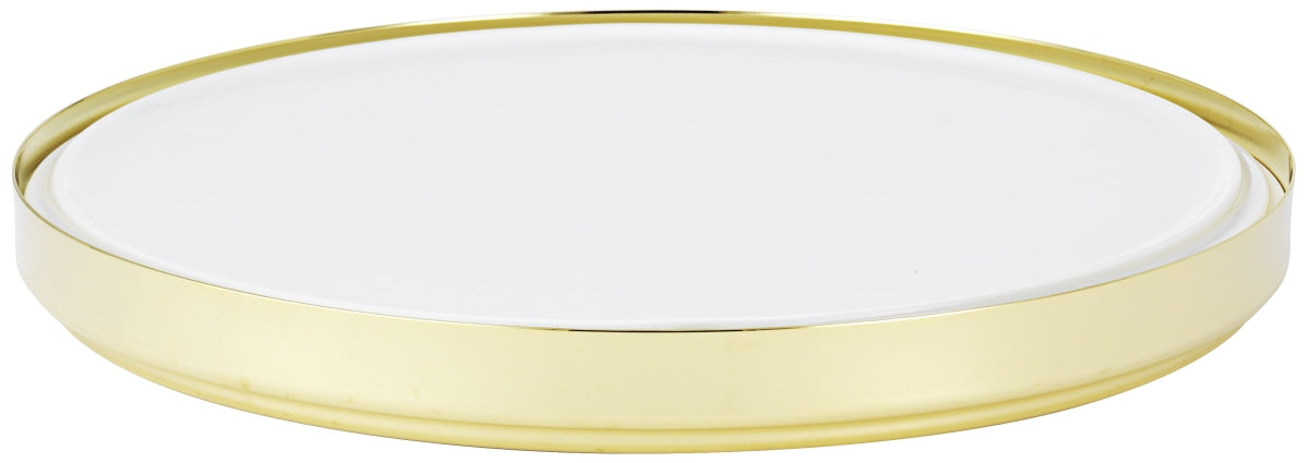 Leere goldene Servierplatte