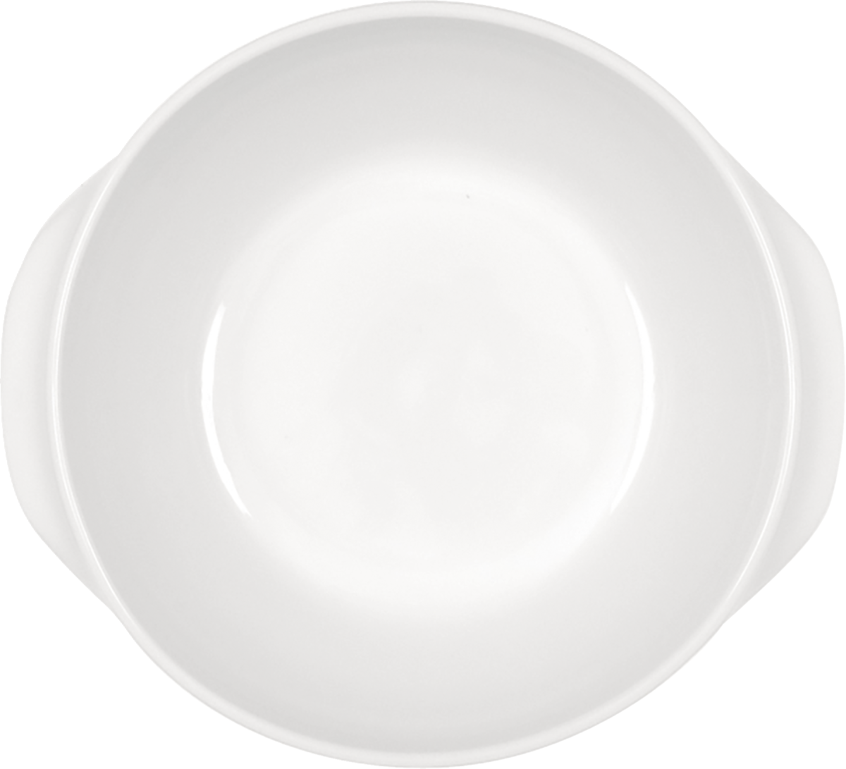 Weiße Porzellanschale, schlichtes Design.