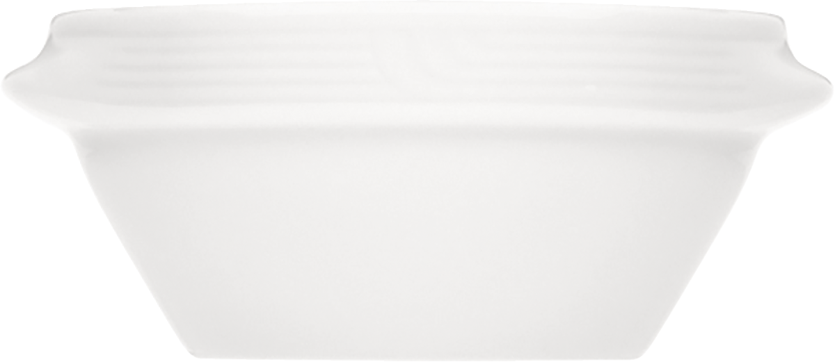 Weiße Porzellanschale, schlichtes Design.