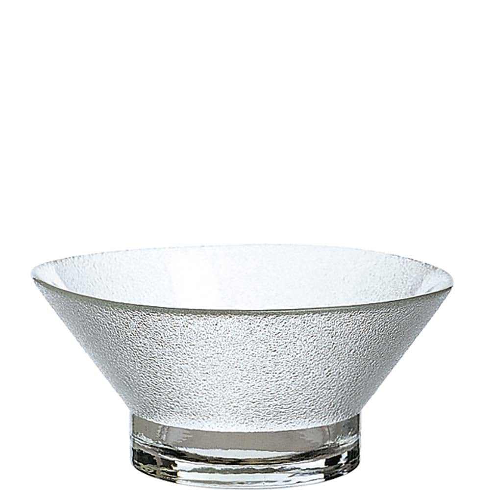 Glas-Schale mit strukturierter Oberfläche.