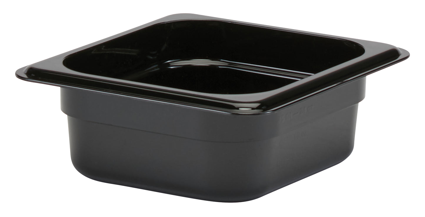 Schwarze GN-Behälter für Gastronomie.