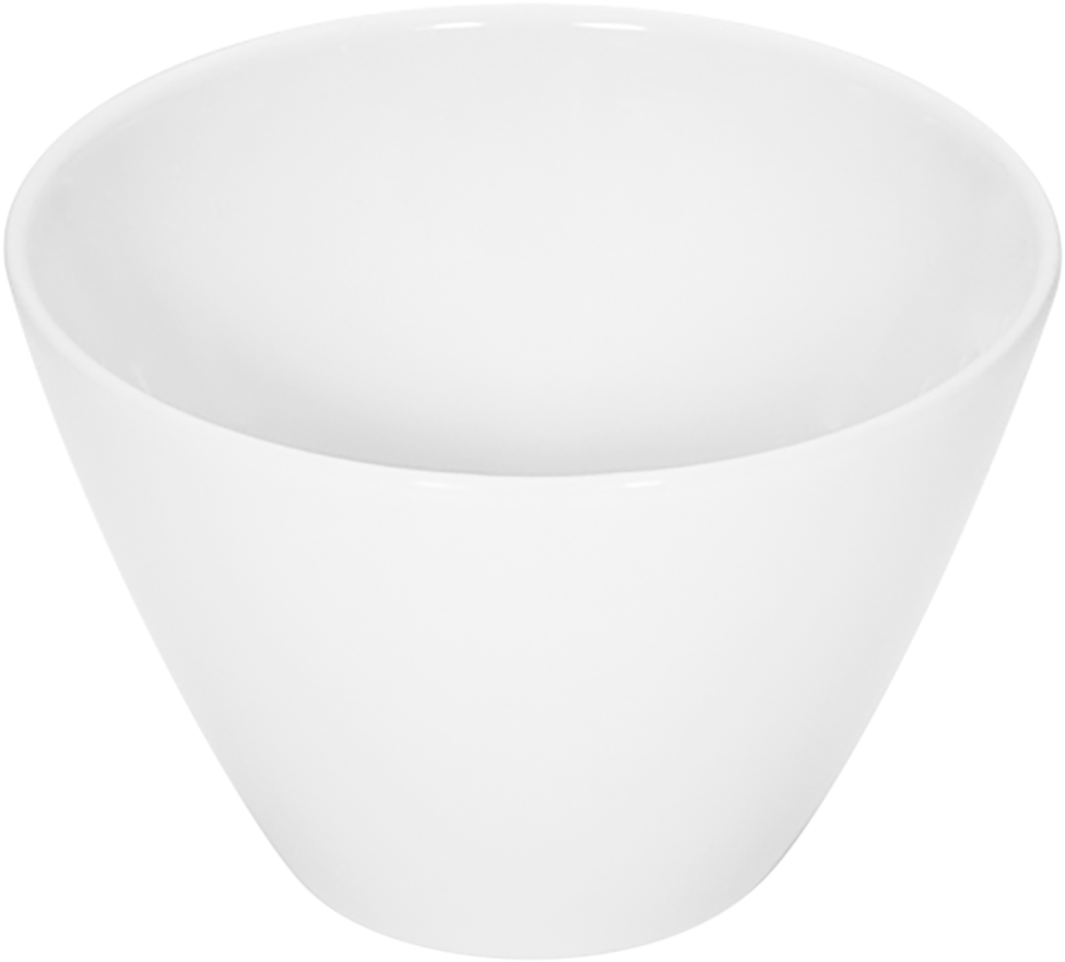 Weiße Porzellanschale, schlichtes Design.