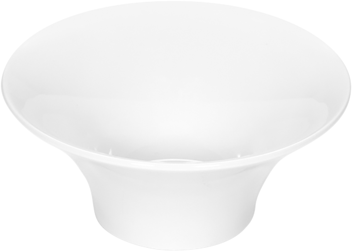 Weiße Porzellanschale, schlichtes Design.