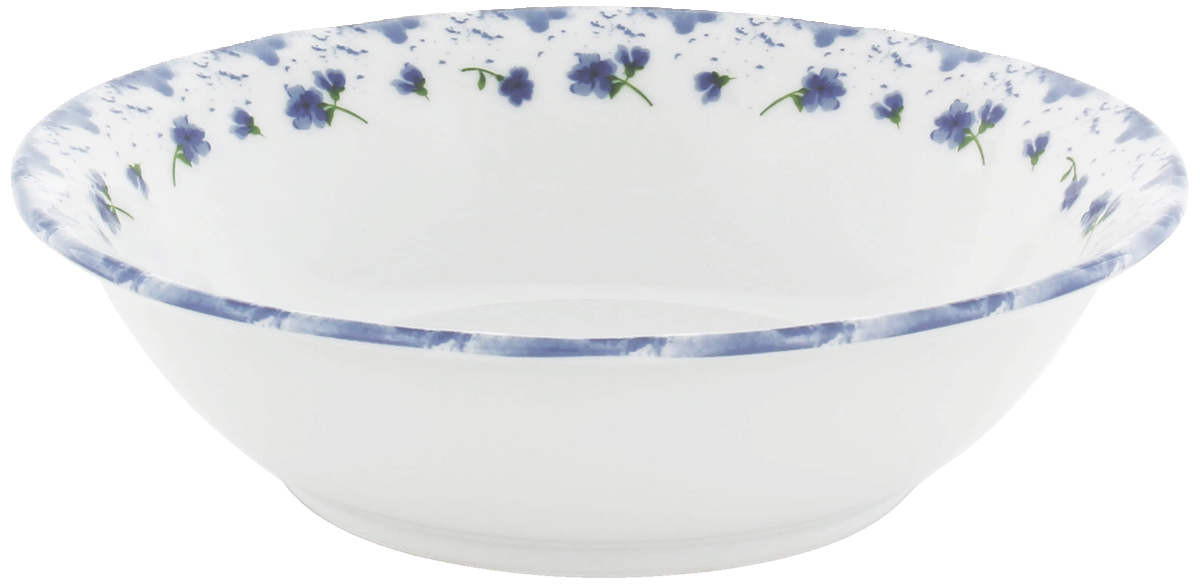 Blaue Blümchen auf Porzellanschale