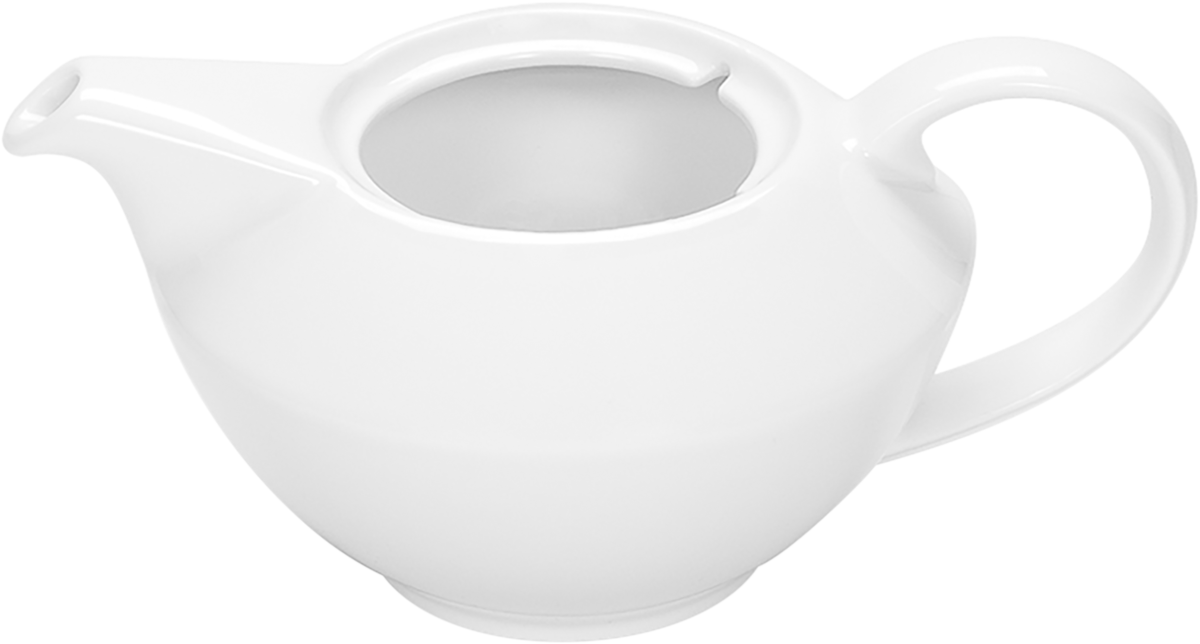 Weiße Teekanne aus Porzellan.