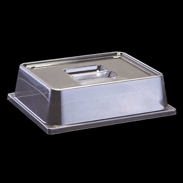 Transparenter GN-Behälterdeckel aus Kunststoff.