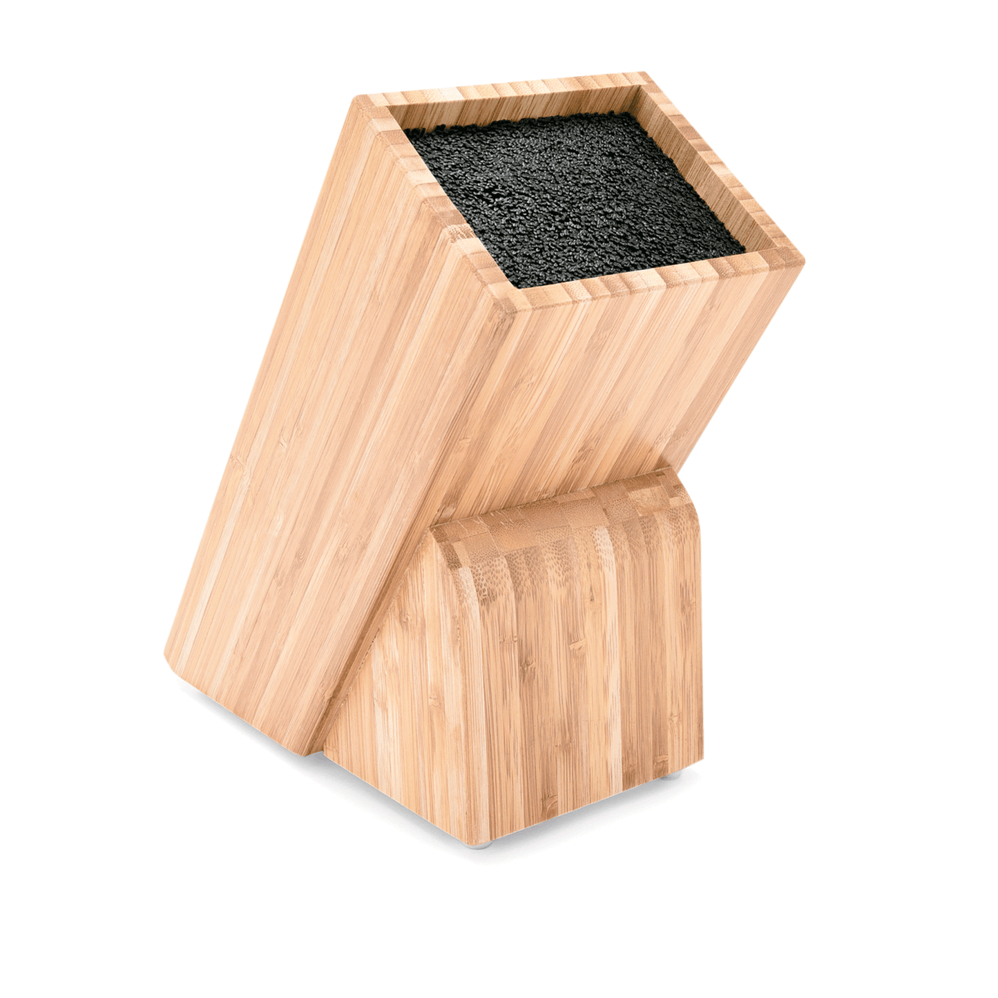 Holz-Messerblock mit Borsteneinsatz.