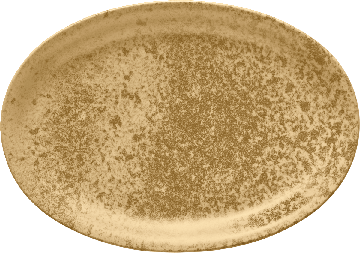 Leere goldene Servierplatte