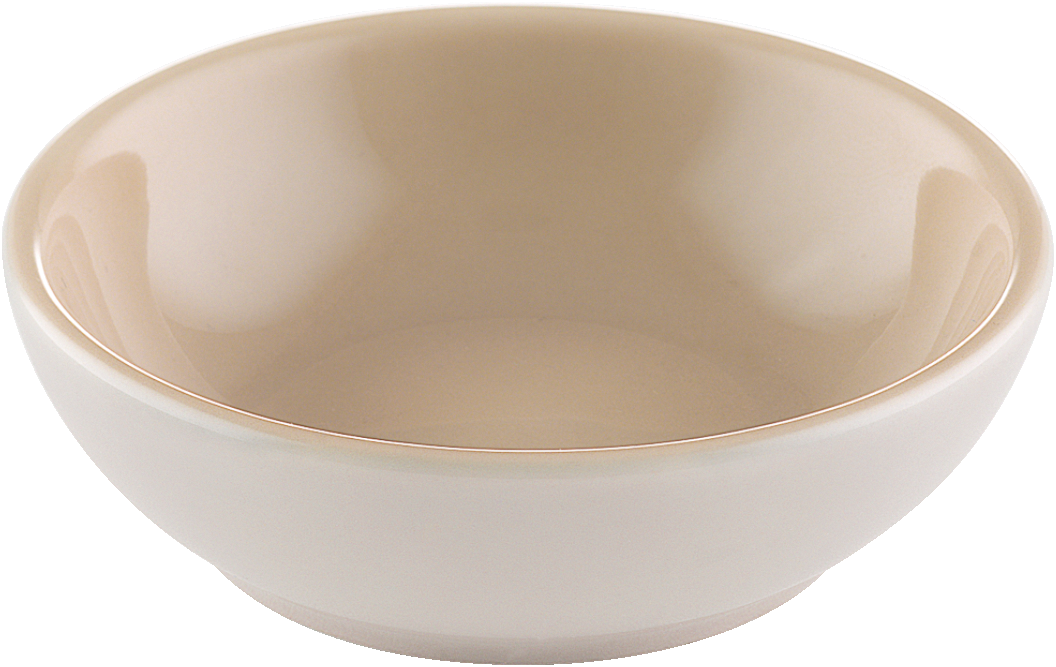Beige Schüssel, rund, 8 cm.
