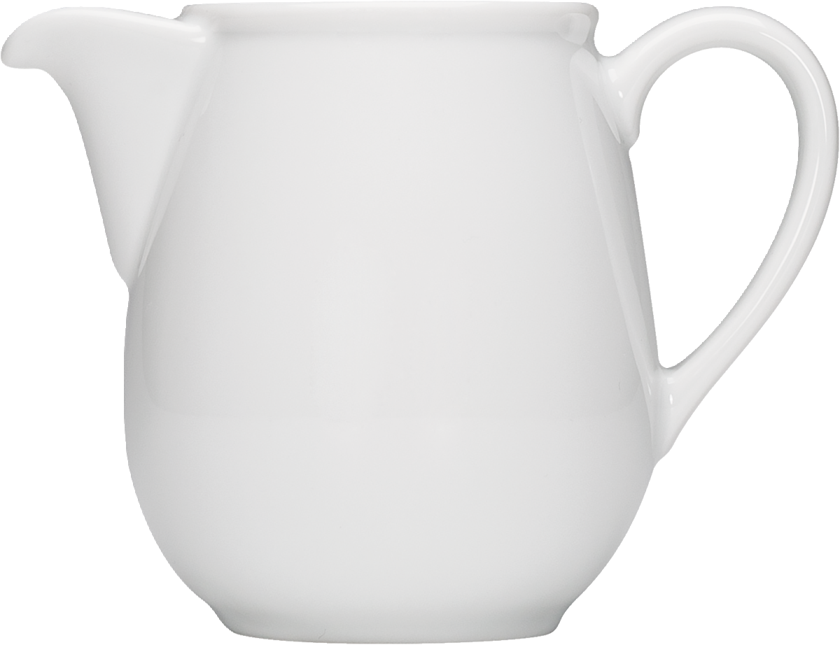 Weißer Porzellan-Milchkännchen.