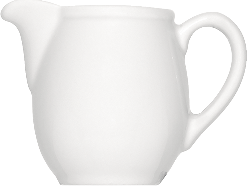 Weißer Porzellan-Milchkännchen.