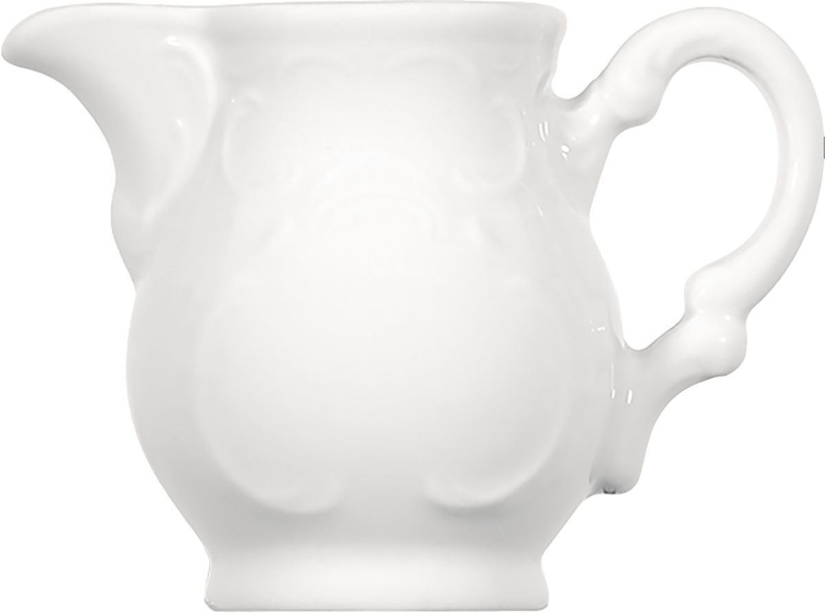 Weißer Porzellan-Milchkännchen.