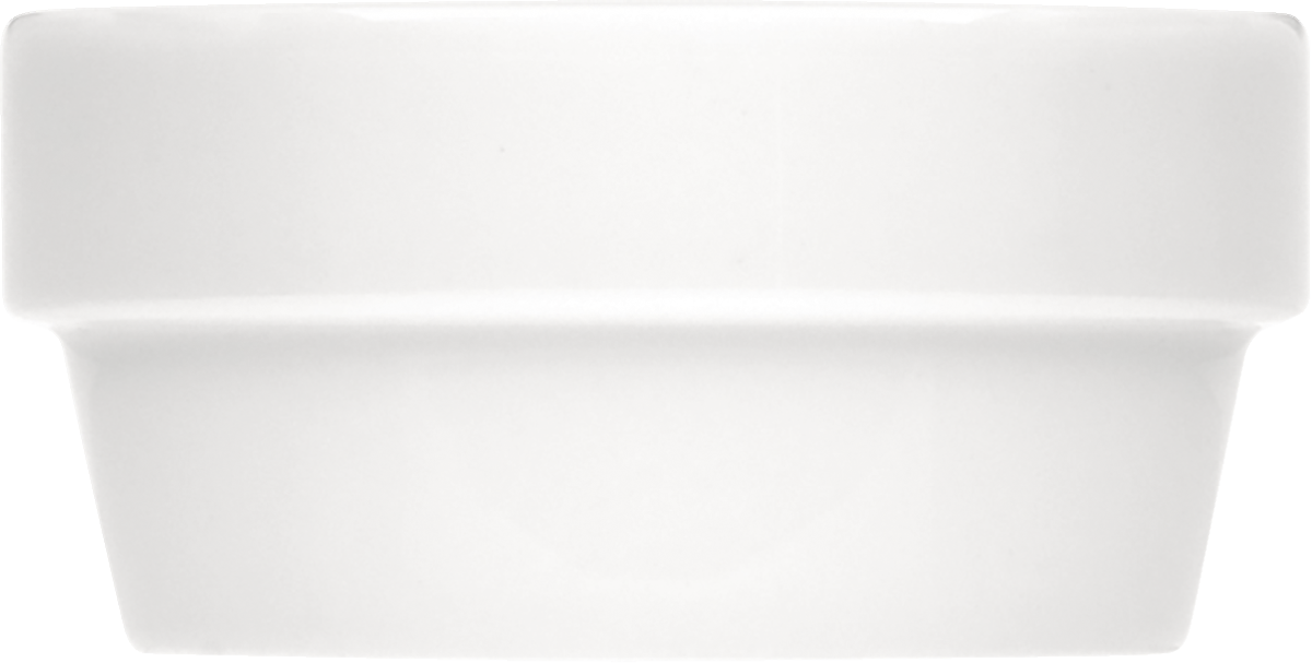 Weiße Porzellanschale, schlichtes Design.