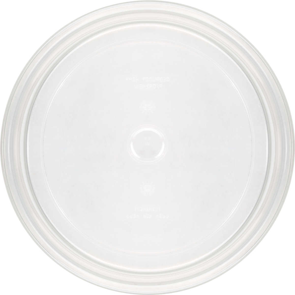 Transparenter Plastikdeckel für Behälter.