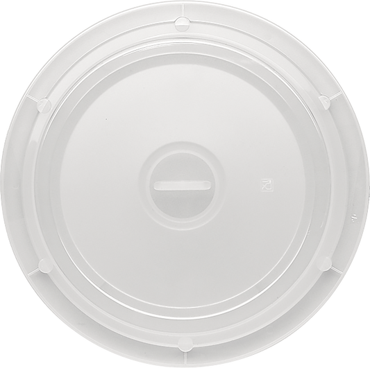 Transparenter Plastikdeckel von oben.
