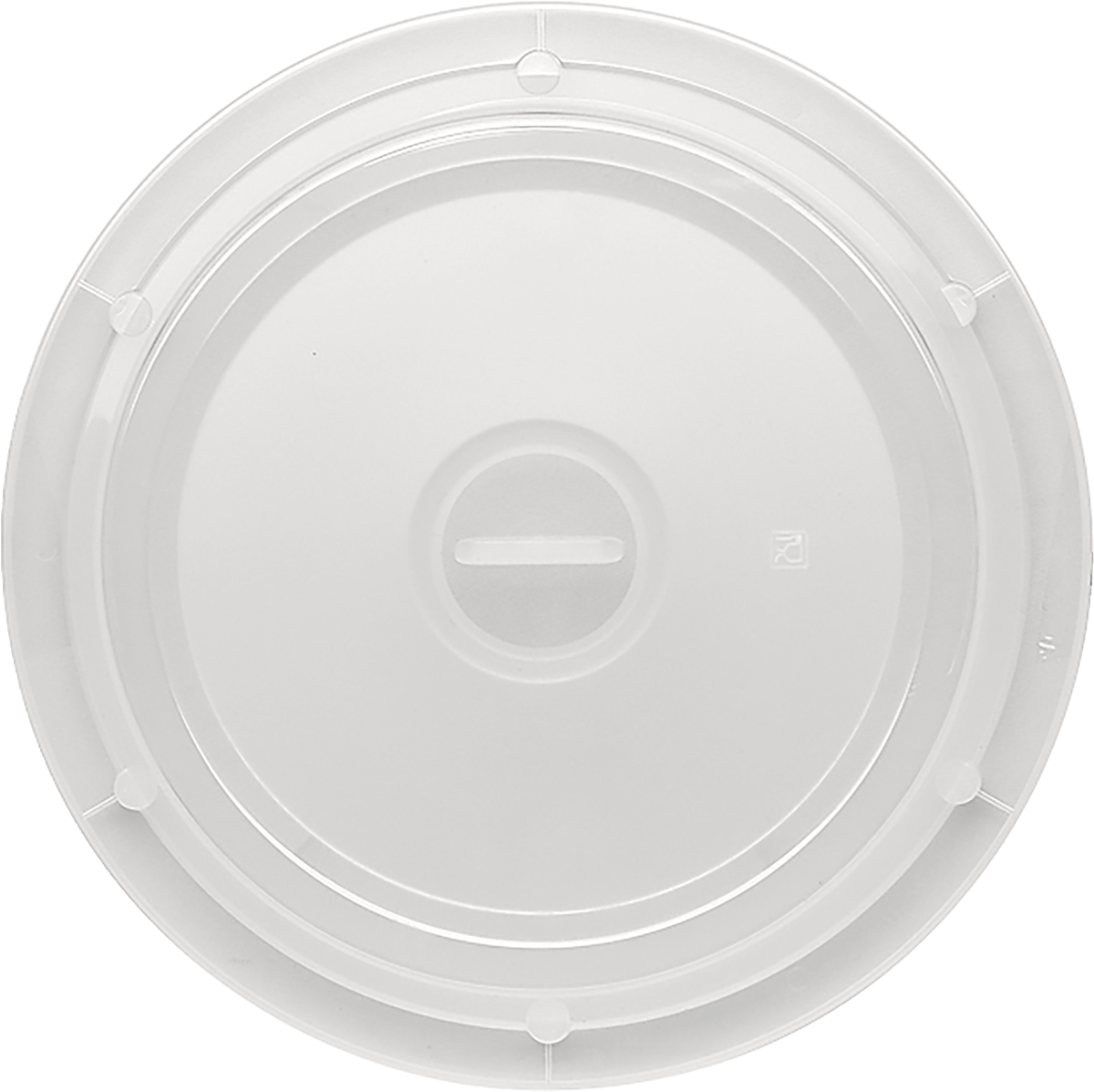 Transparenter Kunststoffdeckel für Behälter.