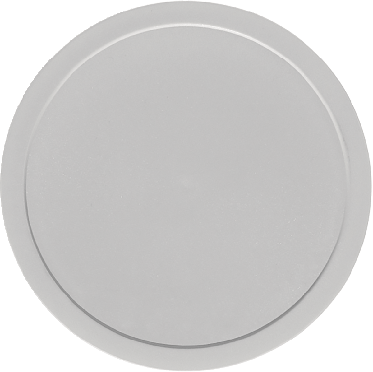 Runder, weißer Porzellanteller, obenansicht.