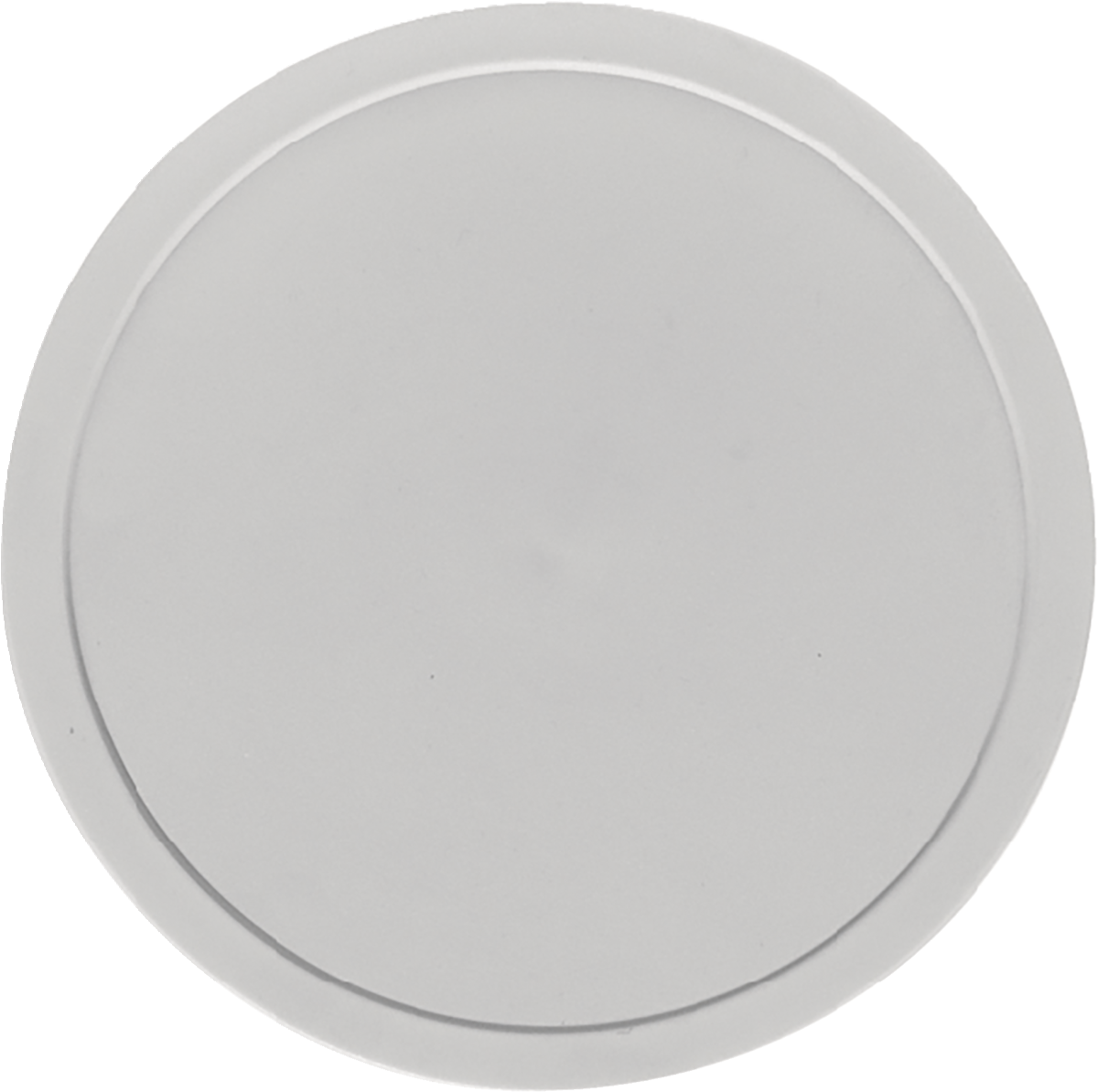 Weißer, runder Teller von oben.