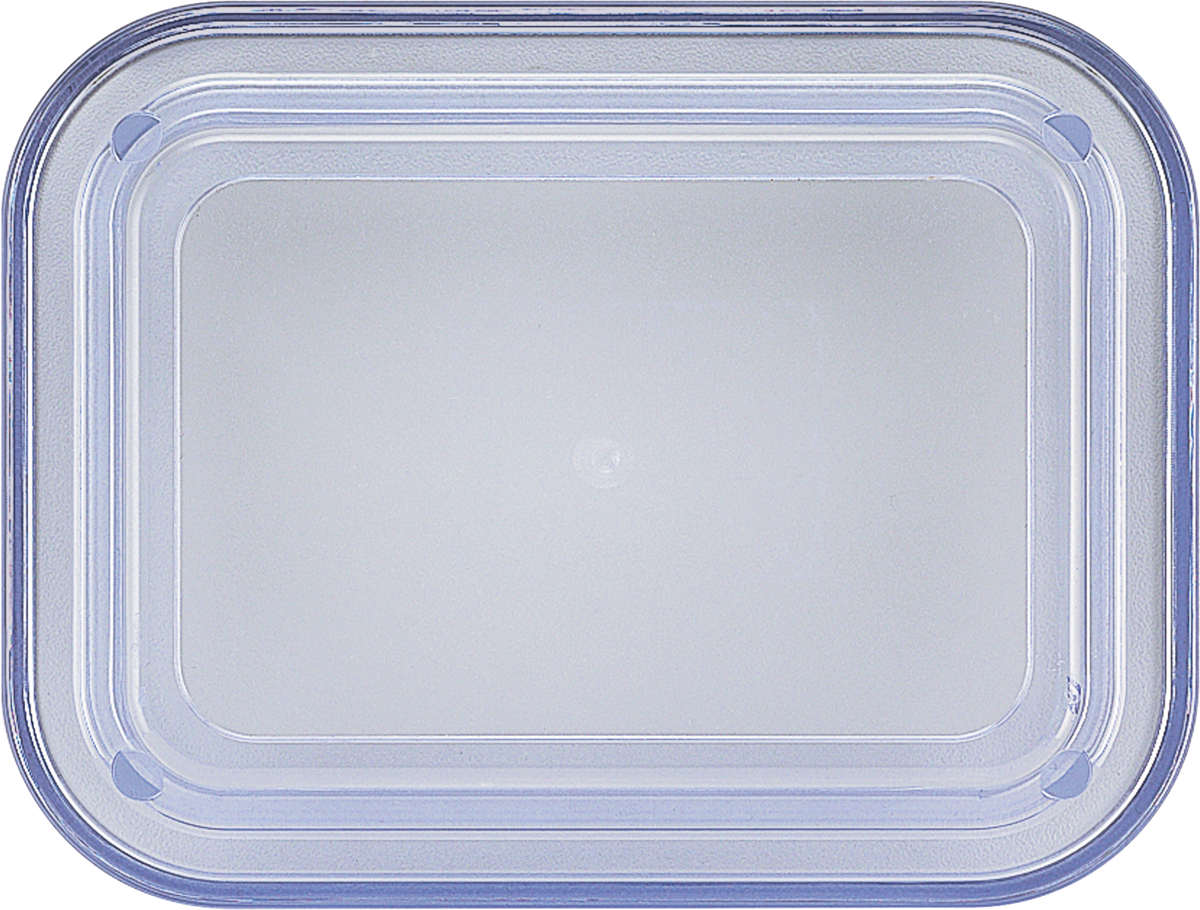 Transparenter Kunststoffdeckel für Behälter.