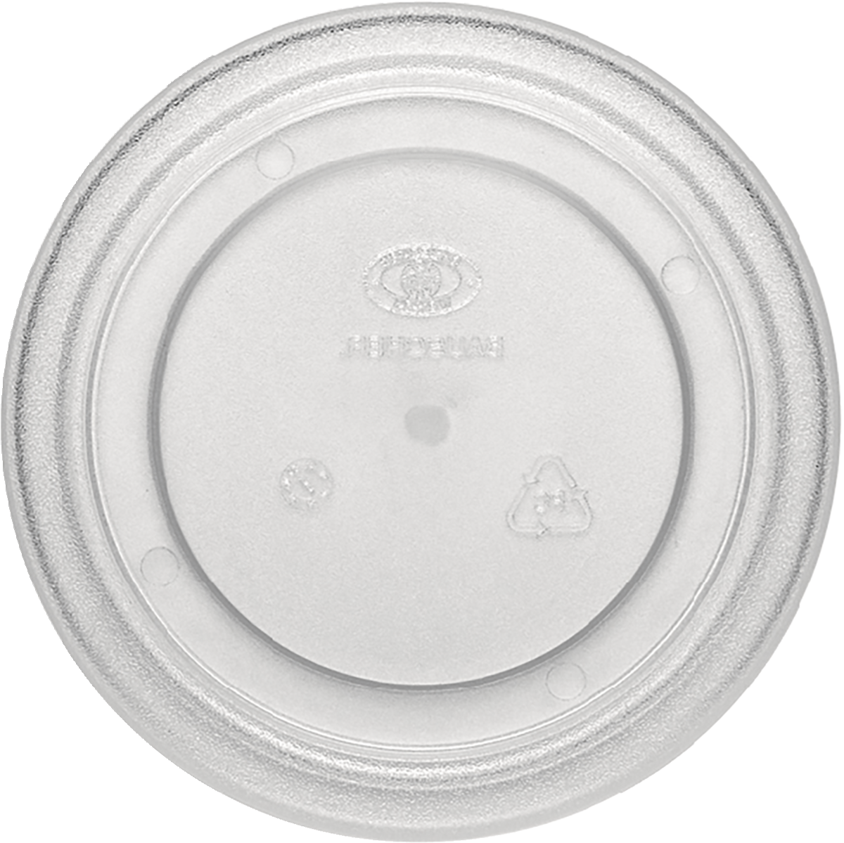 Plastikdeckel mit Recycling-Symbolen.