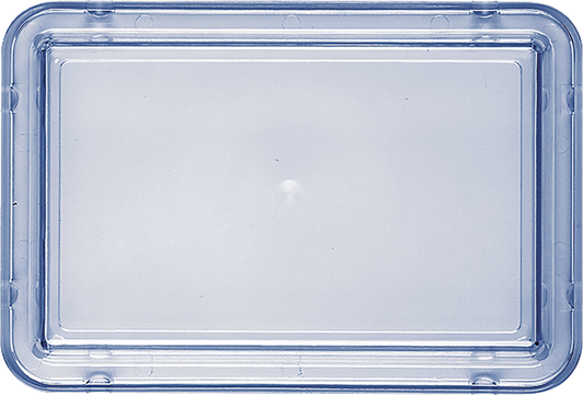 Transparenter Kunststoffbehälter mit Deckel.