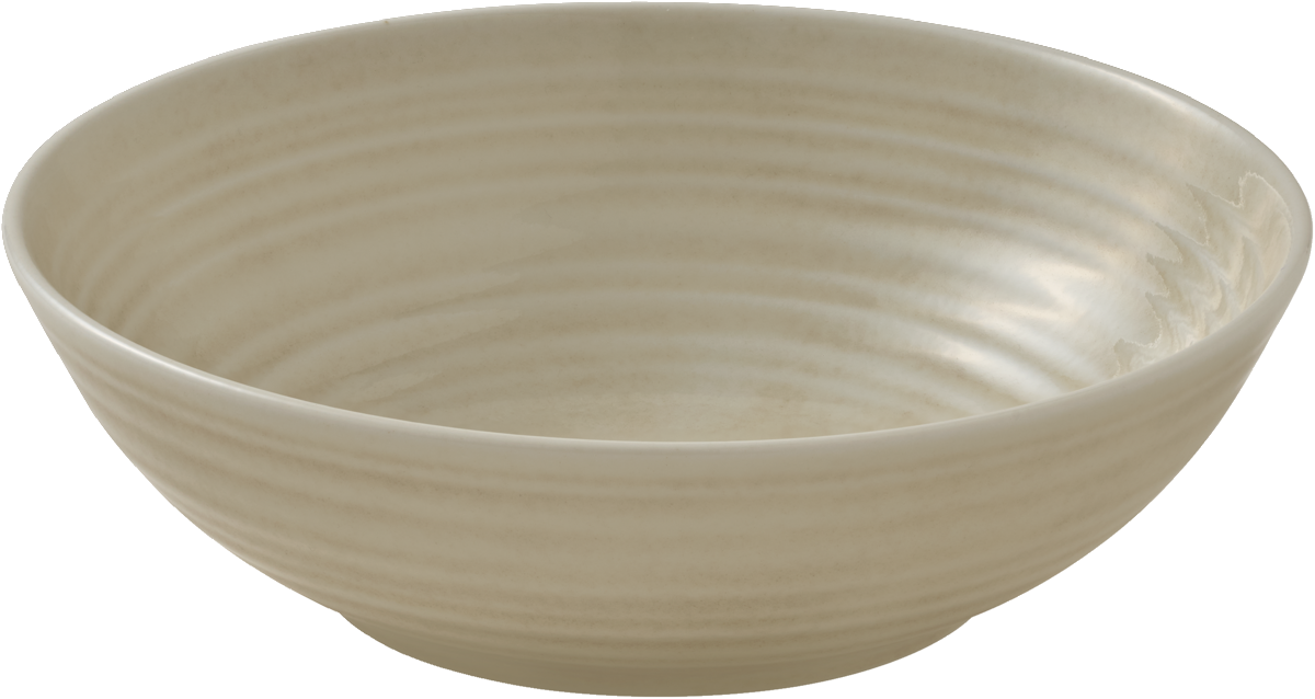 Runde, beige Schale, 20 cm.