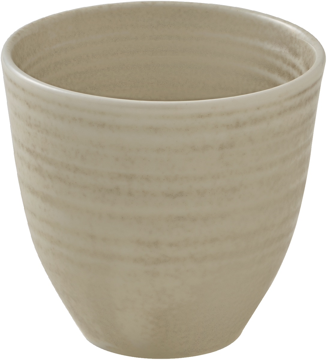 Beige Schüssel, runde Form.