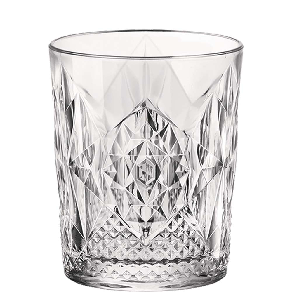 Kristallglas mit Diamantschliff-Muster.