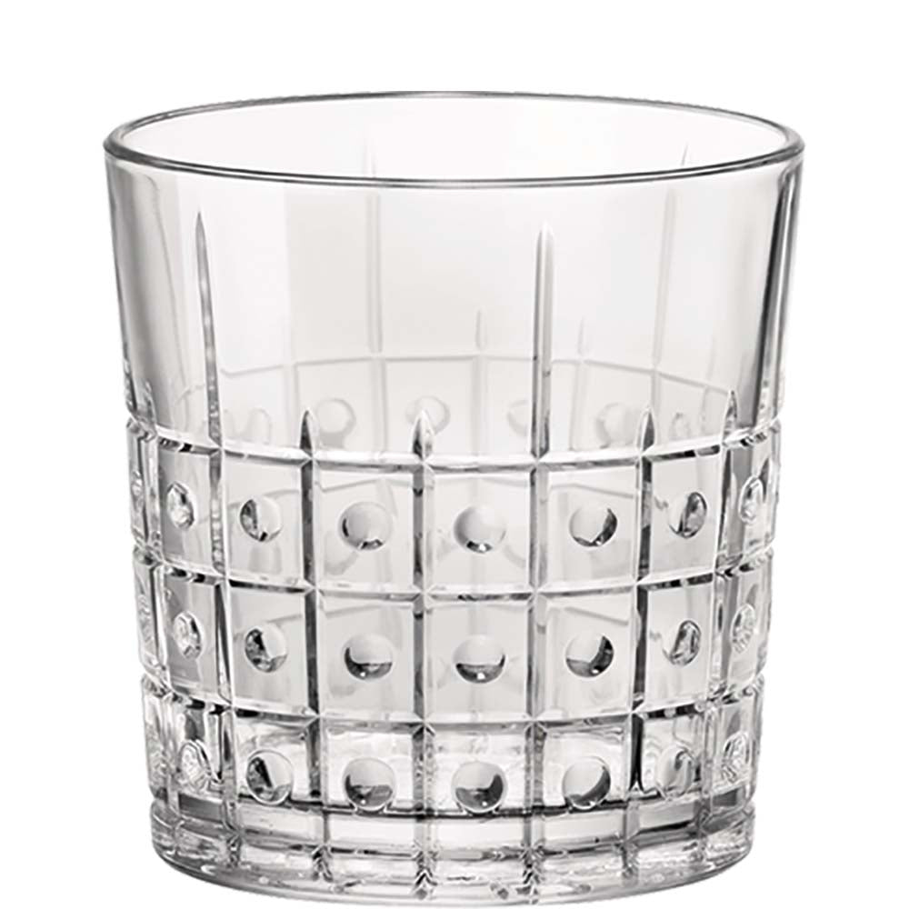Kristallglas mit quadratischem Muster
