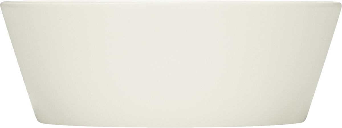 Weiße, ovale Schüssel, schlicht.