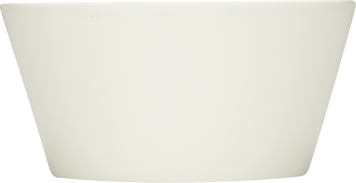Weiße, konische Schüssel, minimalistisch.