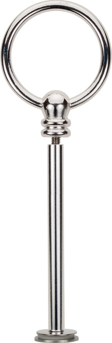 Metallständer mit Ringgriff oben.